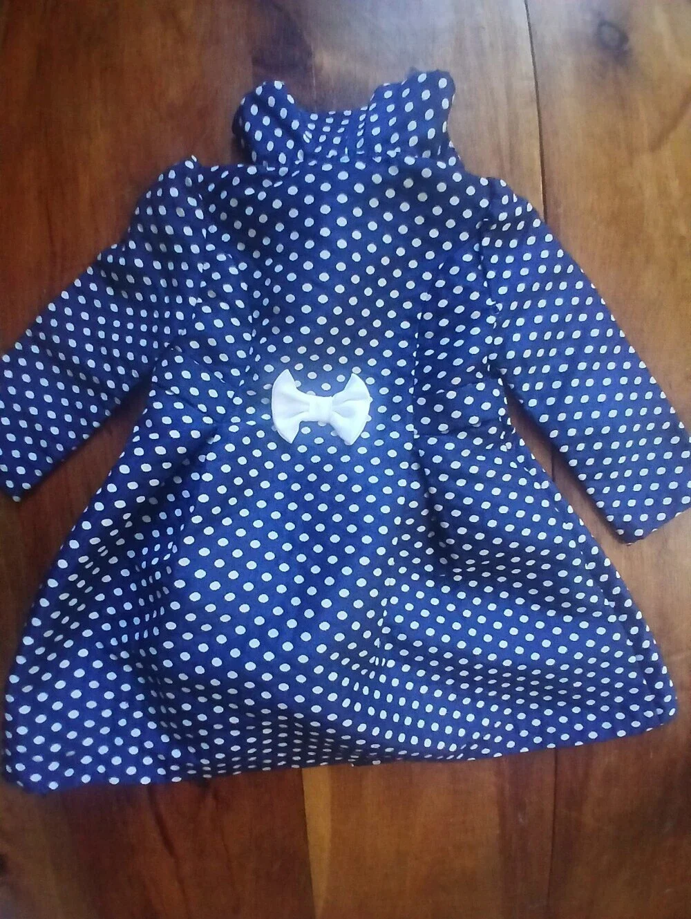 Bonnie Baby Navy Blue Polka Dot Toddler Dress and Coat Sz 24M